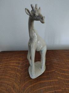 lot 35 image: Hand Carved Stone Giraffe Statue