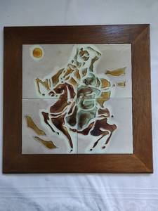 lot 298 image: Framed Tile Art