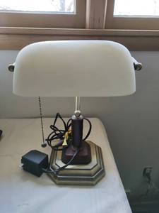 lot 405 image: Office Lamp with Glass Shade