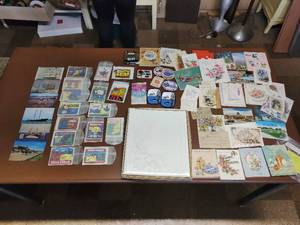 lot 441 image: Collection of Post Cards, Greeting Cards, Patches, Stickers & More