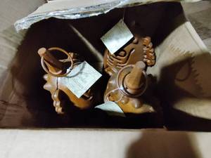 lot 467 image: Three Metal Garden Hanging Lamps with tags.