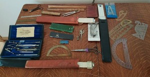 lot 44 image: Collection of Old Drafting Instruments