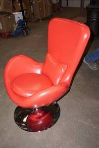 lot 70 image: Classic Egg Series Red Bonded Leather Chair