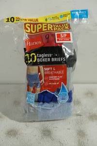 lot 125 image: 9 Hanes Tagless Boxer Shorts - Small