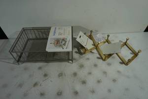 lot 128 image: NEW Brightroom Stackable Slide-Out Drawer, Project 62 Accordion Hook Rack