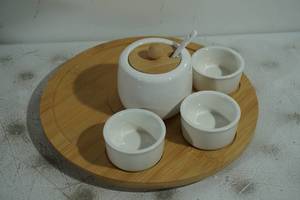 lot 13 image: Etama Appetizer Serving Set on Bamboo Tray