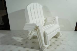 lot 212 image: 3 NEW Interior Childrens Plastic Chairs - White