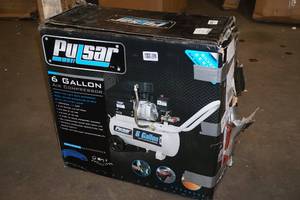 lot 225 image: BROKEN Pulsar 6 Gallon Horizontal Air Compressor - Pressure Regulator