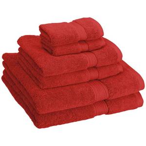 lot 12 image: NEW Superior Egyptian Cotton 6 Piece Towel Set - Red