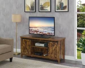 lot 230 image: Convenience Concepts Blake Barn Door Barnwood TV Stand