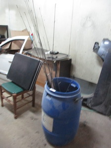 Barrel of fishing rods