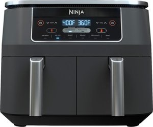 lot 2 image: Ninja - Foodi 6-in-1 8-qt. 2-Basket Air Fryer with DualZone Technology - Dark Grey