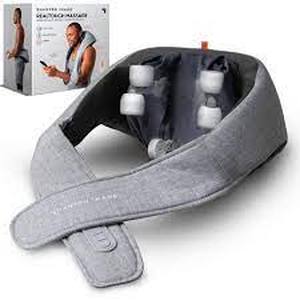 lot 3 image: Sharper Image Realtouch Shiatsu Wireless Neck and Back Massager with Heat - Gray