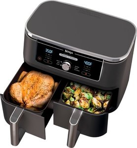 lot 6 image: Ninja - Foodi 6-in-1 10-qt. XL 2-Basket Air Fryer with DualZone Technology - Grey