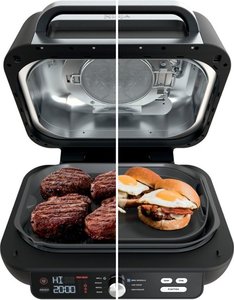lot 7 image: Ninja - Foodi XL Pro Indoor 7-in-1 Grill & Griddle with 4-Quart Air Fryer, Roast, Bake, Dehydrate, Broil - SilverBlack