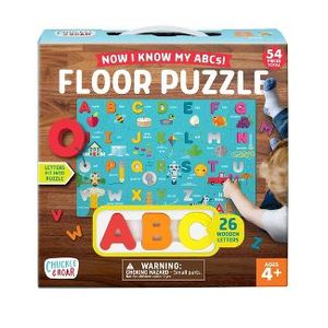 lot 67 image: Chuckle & Roar Now I Know My ABCs Kids Wooden Alphabet Floor Puzzle - 54pc
