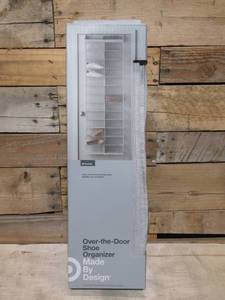 lot 73 image: Over The Door 26 Shelf Mesh Shoe Organizer Light Gray - Brightroom