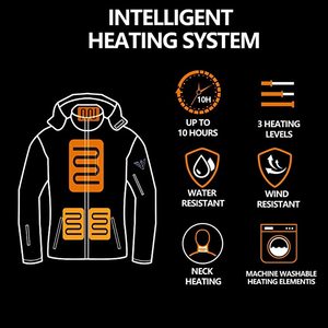 NiUbs Rechargeable Heated Jacket, XXL, Black