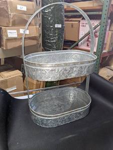 Two Tier Tray Corrugated Metal