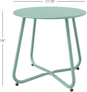 Grand Patio Weather Resistant Steel Patio Side Table, Mint Green