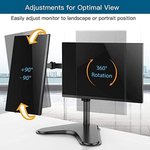 Huanuo Heavy-Duty, Fully Adjustable Dual Monitor Stand, 13  to 32