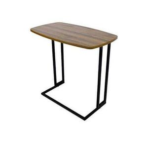 Modern Mobile C-Shaped Side Table with Wheels