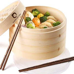 HAPPi STUDIO Handmade 2 Tier Bamboo Steamer