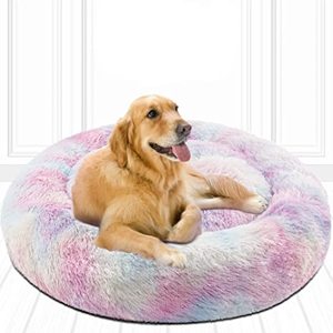 Noyal Soft Donut Pet Bed, Rainbow, Large