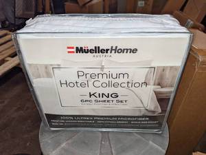 Mueller Home Premier Hotel Collection 6 Pc. King Sheet Set, White
