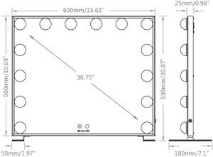 BEAUTME Vanity Mirror with Lights,15 Dimmable Bulb