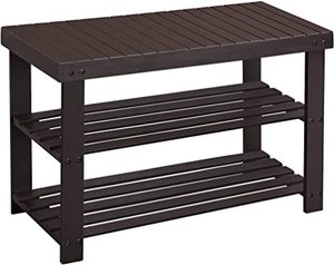 Songmics Bamboo Shoe Organizer, Brown
