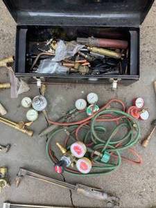 Oxy-acetylene torch tanks ,gauges ,tips and accessories