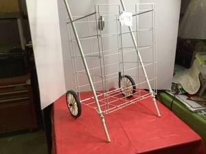 White Rolling Cart for Transporting Groceries and Etc.