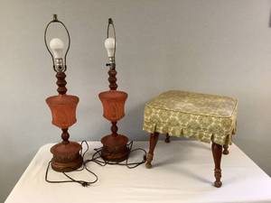 Vintage Lamps and Stool