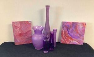 2 Pour Paintings and 5 Vases