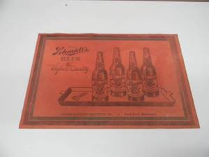 VINTAGE SCHMIDT BEER BAR MAT - OLD SCHOOL - SEE PICTURES