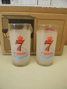 5 VINTAGE SEAGRAMS 7 DRINK GLASSES - NICE OLD SCHOOL - SEE PICTURES