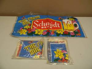 3 VINTAGE INFLATABLE SCHMIDT BEER PILLOWS - SEE PICTURES