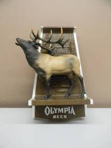 VINTAGE OLYMPIA BEER ELK 3D MOUNT WILDLIFE SERIES HANGING PLAQUE - AWESOME PIECE - SEE PICTURES