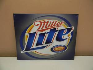 MILLER LITE BEER TIN SIGN - APPROX 16 By 13 - SEE PICTURES