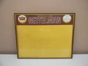VINTAGE GETTELMAN BEER LICENSE HOLDER - NICE - COOL COLLECTIBLE - APPROX 20 By 16 - SEE PICTURES