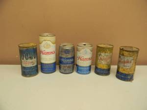 SIX VINTAGE HAMMS BEER CANS - COOL SET - SEE PICTURES