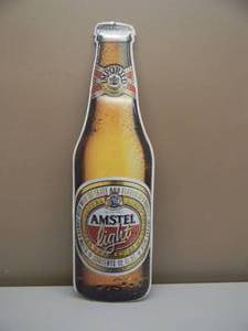 VINTAGE AMSTEL LIGHT BEER TIN BAR SIGN - NICE - APPROX 31 By 9 - SEE PICTURES