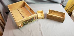 lot 61 image: 3 Vintage Wooden Boxes