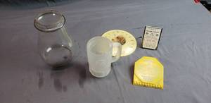 lot 71 image: Barn Lantern Globe and Small Advertising Items