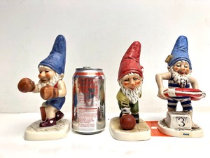 lot 47 image: Vintage Goebel CO-BOY Hand Painted Gnome Sports Figurines