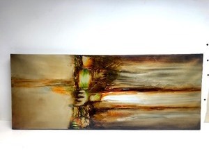 lot 236 image: Large Acrylic on Canvas Abstract Decor Painting