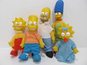 lot 138 image: Full Set 1990 The SIMPSONS Family ToyDoll Set