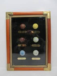 lot 105 image: Vintage Style History of The Golf Ball Shadowbox Display
