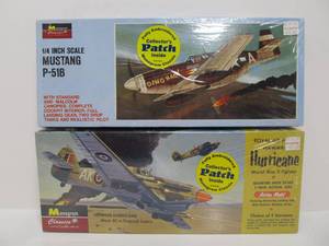 lot 123 image: 2 Brand New Monogram Classics Fighter Plane Model Kits - with Collector Patches